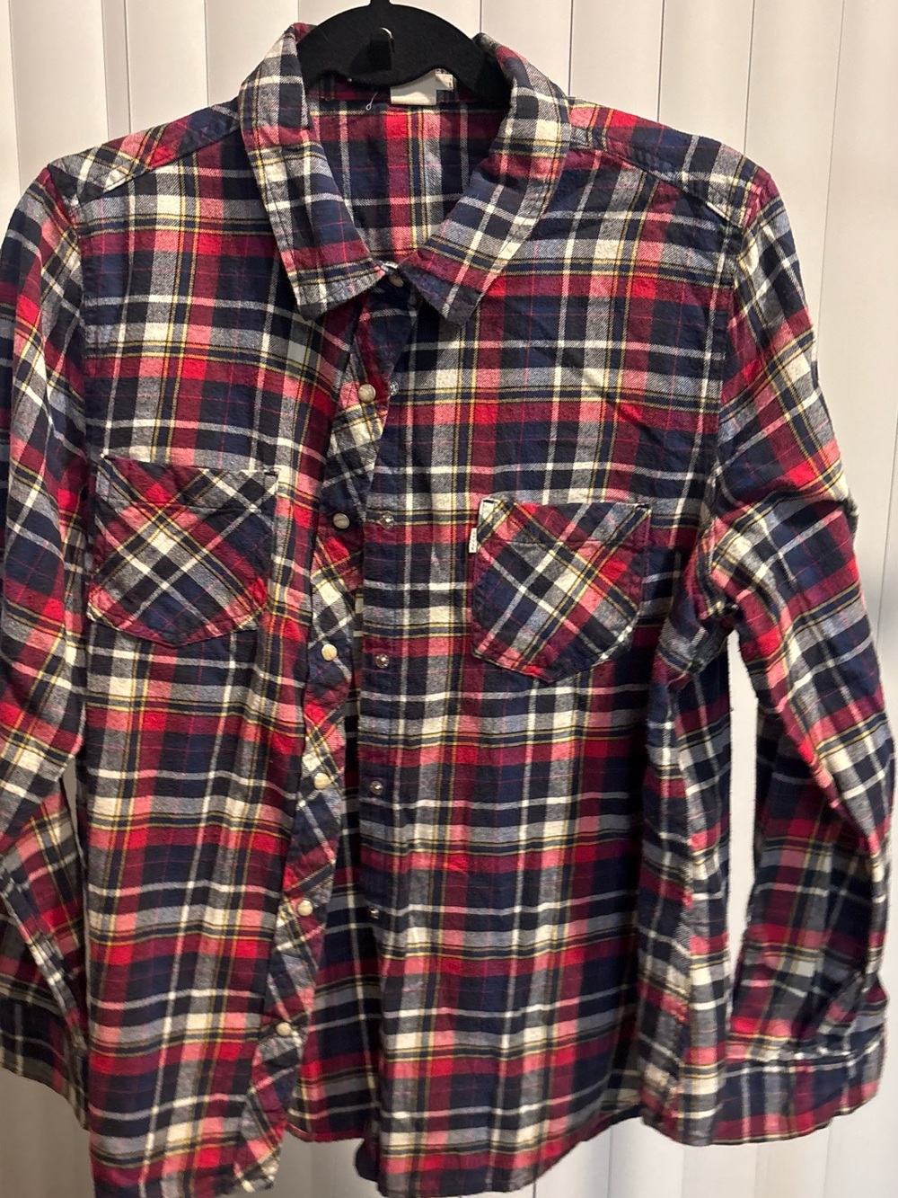 Levi's Red, Navy & White Plaid Button-Down Shirt